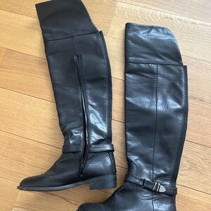 Just over the knee black boots